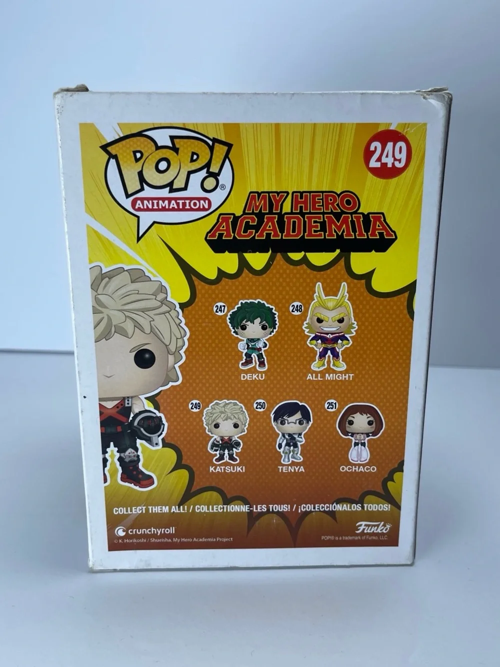 Funko Pop! Katsuki Bakugo Blonde Hair Green Outfit with Orange Accents